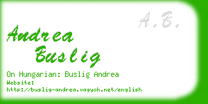 andrea buslig business card